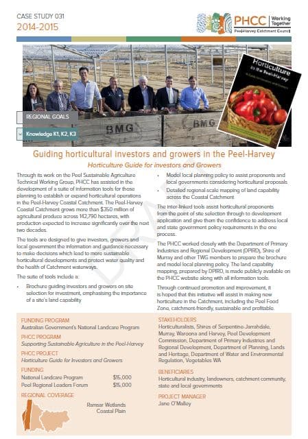 Agriculture & Fisheries | Peel-Harvey Catchment Council