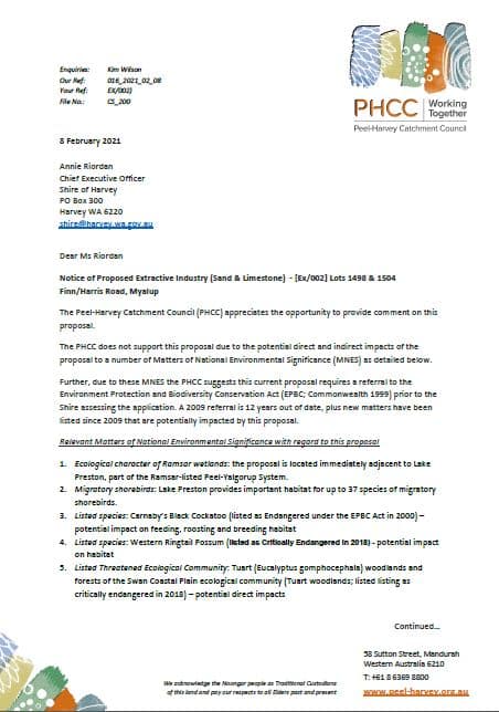 Submissions | Peel-Harvey Catchment Council