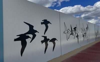 Mandurah Estuary Bridge Sound Barrier WallArt in Motion: Shorebirds Soar on Sound Barrier Wall
